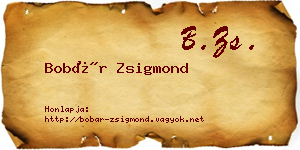 Bobár Zsigmond névjegykártya