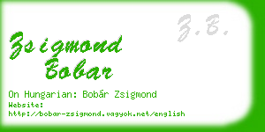 zsigmond bobar business card