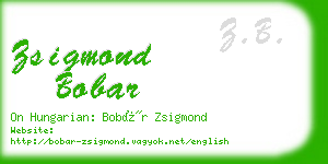 zsigmond bobar business card